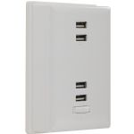 Rca Wall Plat Chrgr 4 Usb Wht