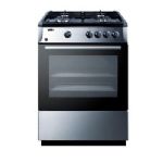 Summit PRO24G 24in Stainless Steel Gas Sealed Burner Range Oven