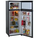 Avanti RA7316PST 2-Door Apartment Size Refrigerator, Black with Platinum Finish